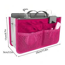 Bolsa de inserción organizadora de maquillaje, bolsa de cosméticos multibolsillo de gran capacidad, bolsa de bolso de viaje multicolor portátil - zafiro - Ver 5