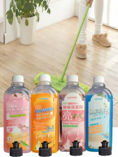 500毫升多用途香氛地板清洁剂，蜜桃和海洋橙香型，去除硬质地板水垢，提亮地板，清洁拖把，去除瓷砖污渍，多用途地板清洁剂，提亮并抛光家用硬质地板，去除污垢