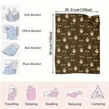 1 Piece Eye And Hand Pattern Printed Blanket, Washable Flannel Knitted Throw, Home Bedroom Office Blanket Conditioning Blanket, All-Season Multi-Functional Warm Blanket