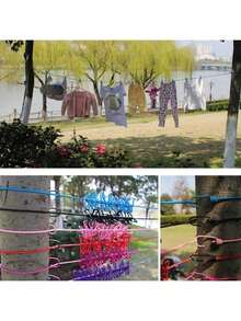 Tendedero portátil de 1,8 m con 12 Clips, estante retráctil a prueba de viento, perchas, tendedero, suministros de viaje - Multicolor - Ver 5