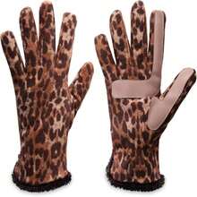 Isotoner Womens Stretch Fleece Gloves With Microluxe Lining And Smart Touch Technology - New Leopard - View 5