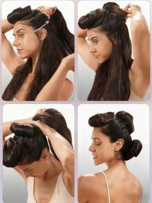 1/3/4 件套免加热卷发器套装，宽缎方巾，女士免加热卷发器，DIY 波浪/卷发造型工具 - 彩色 - 查看 8