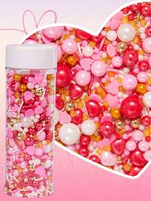 Edible Sprinkles For Valentine's Day And Wedding Cake Decoration, Pink Heart-Shaped Candy Pearls, Perfect For Valentine's Day Cakes And Wedding Party Cakes; Ideal Toppings For Cakes, Cupcakes, Cookies And Ice Cream, Suitable Supplies For Valentine's Day, Mother's Day, Birthdays And Wedding Parties - Multicolor - View 12