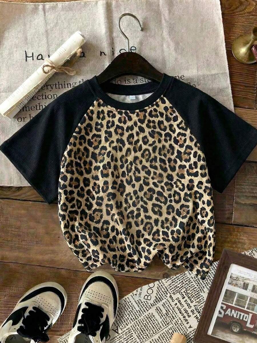 1pc Young Girls' Summer New Raglan Sleeve T-Shirt, Versatile Casual Top, Children Undershirt - Yellow - View 1