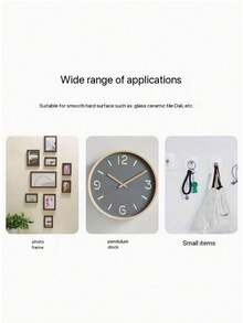 1-10pcs/Set Heavy Duty Self-Adhesive Wall Hooks, Suitable For Hanging Pictures, Frames, Bags, Kitchen Utensils - No Screws Needed, Washable, Reusable, No Drilling Required - Ideal For Home Decor And Organization - Transparent - View 4