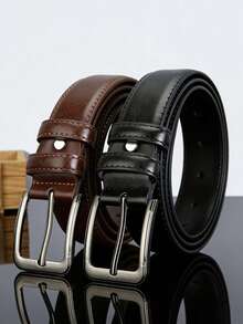 1 2/6 Inch Men's Premium Top Grain Leather Belt, Classic Casual Business Belt With Single Prong Buckle - ZP031 32 - View 1