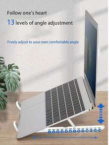 2-In-1 Adjustable Laptop & Phone Stand - Portable Foldable ABS Tablet Holder With Built-In Storage Shelf, Space-Saving Desktop Organizer, Lightweight Compact Stand For IPad, Kindle, Smartphones - Compatible With Laptops, E-Readers And Smart Devices