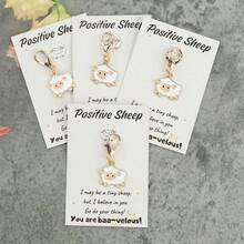 Bộ 2/4 móc khóa hình cừu dễ thương kèm thiệp chúc mừng hình cừu tích cực, mặt dây chuyền chủ đề động vật, món quà đáng yêu, lý tưởng cho người yêu cừu, hoàn hảo để treo túi xách, móc khóa độc đáo, quà tặng thời trang và dễ thương cho mẹ, bố, lễ tốt nghiệp và giáo viên. - Nhiều màu - Xem 7