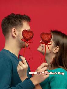 10 chiếc que xốp hình trái tim lấp lánh cho ngày Valentine, que trang trí hoa cho bàn tiệc, bình hoa, đồ thủ công cưới, cắm hoa, phụ kiện trang trí lễ hội DIY cho ngày Valentine, đám cưới, sinh nhật, tiệc tùng, trang trí bánh kem (Màu hồng và đỏ) - Nhiều màu - Xem 4