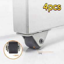 12 Pcs 0.5 Inch Mini Silent TPR Rubber Casters - 4 Fixed-Direction Furniture Wheels + 8 Self-Tapping Screws, For Sliding Doors/Drawers/Cabinets | Tools & Home Improvement > Hardware > Power Transmission > Pulleys