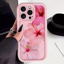 Phone Case: Hibiscus Flower Print TPU Shockproof Full-Body Protective Case Suitable For Apple  6/7/8/X/Xs/Xr/Xs Max/11/12/13/14/15/16 Pro Max - Perfect Gift For Couples, Women, Daughters, And Teen Girls On Birthdays Or Christmas,Suitable For 17 Air - Hồng - Xem 5
