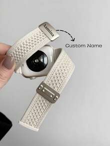 1-Piece Customizable Watch Band Stylish Breathable Nylon Braided Strap Compatible With Apple Watch 49mm, 46mm, 45mm, 44mm, 42mm, 41mm, 40mm, 38mm Magnetic Nylon Braided Band Compatible With IWatch 10/9/7/6/5/4/3/2/1/Adjustable - Valentine's Day & Mother's Day Gift Personalized Best Friend Birthday Surprise