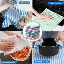 Bộ 10/5 khăn lau bát đĩa bằng vải lông san hô, khăn lau họa tiết sóng, khăn bếp kẻ sọc, khăn lau nhà bếp, khăn lau bát đĩa bằng vải lông san hô, khăn lau nhà bếp, dụng cụ vệ sinh nhà bếp, miếng lau không dính dầu mỡ, không nhờn, không rụng lông, đa năng, thảm lau nhà bếp gia dụng. - Nhiều màu - Xem 8