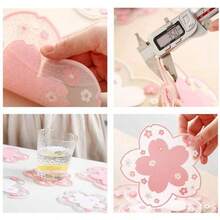 1/2/4pcs Cherry Blossom Silicone Cup Coasters, PVC Table Mats, Heat Insulation Pads, Bowl Pads