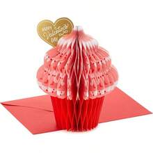 Paper - Tarjeta desplegable para el día de San Valentín (panal de abeja) - Pop Up, cupcake de panal - Ver 12