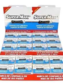 Lâmina De Barbear Supermax Platinum Cartela Com 100 Unidades - Cinza - Visão 1