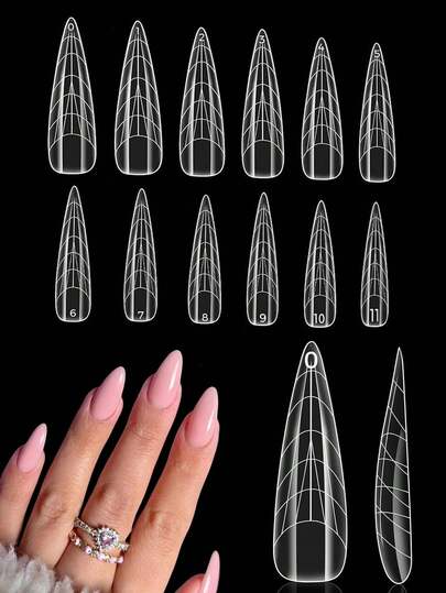 120 Adet Düz Polijel Tırnak Kalıbı, Badem Şeklinde, Düz, Dahili Tepe Noktalı, Çift Kalıp, Yeniden Kullanılabilir, Önceden Tasarlanmış Fransız Kılavuz Çizgili Polijel Uçlar, Tırnak Uzatma Salonu, Evde Kendin Yap İçin
