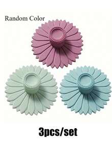 3 Peças Tampa de Copo de Silicone Girassol, Acessórios de Bebida e Chá, Tampa de Silicone Reutilizável Multifuncional à Prova de Poeira e Vazamento para Copos, Copos de Café e Chá, Adequado para Uso no Escritório e Carro - Multicolorido - Visão 11