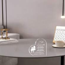 2D Flat - 1pc Heart-Shaped Acrylic Desktop Decor Ornament - Gift For Women - Living Room Or Desk Decor - Hotel Lobby Decor - Cafe Decor - Valentine's Day Gift - Mother's Day Gift - Back To School Gift - Unique Gift For Sister, Mom, Coworker, Classmate - Multicolor - View 8