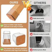 4/20/32pcs Silicone Furniture Leg Pads, 360° Full Wrap Chair Leg Covers, Non-Slip Textured Bottom - Dual-Layer Felt Padded Quiet Protection, Space-Saving, Table & Chair Leg Sleeves, Easy To Clean - Multicolor - View 7