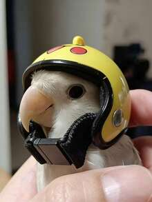 1个宠物迷你头盔钥匙扣，可爱安全帽，适用于鸡、鹦鹉和仓鼠，创意宠物服装道具，摩托车风格鸭子头饰，多款卡通宠物头盔，非常适合宠物拍照 - 多色 - 查看 5