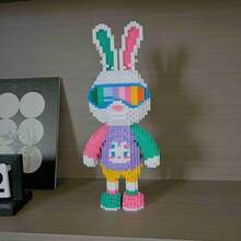4100PCS Rabbit Series Building Block Toys, Candy Rabbit, Social Rabbit, Glasses Rabbit Building Block Toy Ornaments, 3d Stereoscopic Puzzle Toy Decorative Ornaments, Perfect Easter, Christmas, Halloween, Valentine's Day And Birthday Gifts - Multicolor - View 3