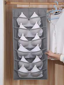 1个旋转金属架悬挂式文胸收纳盒，超大双面壁挂式收纳架，衣柜网袋，可收纳文胸、袜子、内衣，功能性内衣收纳整理架，学习用品 - 彩色 - 查看 4