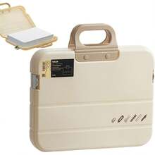 Caja De Almacenamiento De Carpetas De Papel A4 – Organizador De Documentos Portátil Con Cerradura, Estuche A Prueba De Polvo Para Almacenamiento  De Papel |   Bolsa De Archivo De Viaje Ligera - 1 - Ver 3