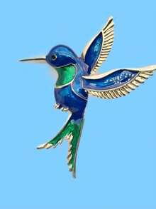 1pc Luxury Green Crystal Rhinestone Bird Brooch Pin, Suitable For Daily Wear By Men And Women - bird brooch - View 2