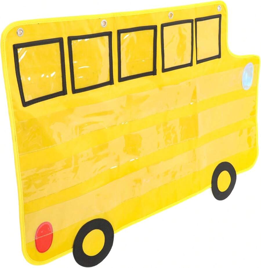 Homoyoyo Organizador Pared Bus Escolar con Transparentes Aprendizaje del Alfabeto Decoración de Aula y Organización Maestros - 1 - Ver 1