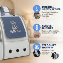 IISVGE Kitten/Puppy Pet Carrier Backpack, For Pets Under 15 Lbs - Washable Oxford Cloth - Airline Approved Pet Carrier Kennel (With Ventilation Design, Leash, Buckle, Foldable), Designed For Travel, Hiking And Outdoor Use, Comes With Pad Accessory Cat Carrier Cat Bag - Multicolor - View 3