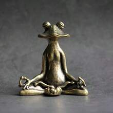 Exquisito soporte de incienso de rana de metal estilo kung fu, figura decorativa de rana para meditación, adecuado para usar durante la yoga, la meditación, el sueño y el descanso. Un delicado artículo decorativo de escritorio. - Multicolor - Ver 7