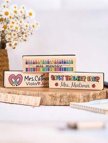 Borrador de pizarra personalizado, borrador de pizarra exclusivo para maestros, borrador de tiza, borrador de pizarra blanca, borrador de pizarra pintado a mano, decoración de oficina de vuelta a la escuela, de moda, colorido, lindo, minimalista, kawaii, regalo personalizado único, regalo de aprecio al maestro, regalo de fin de año, regalo escolar, regalo de vuelta a la escuela, regalo con nombre de maestro - Multicolor - Ver 4