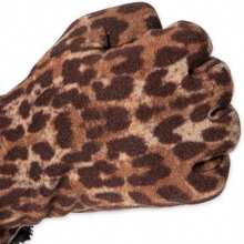 Isotoner Womens Stretch Fleece Gloves With Microluxe Lining And Smart Touch Technology - New Leopard - View 6