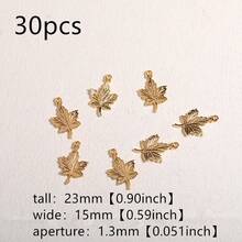 10/20/30pcs Gold And Silver Maple Leaf Pendant Bracelet, Necklace, Earrings, Pendant, Beaded Bracelet, DIY Jewelry Accessories - Multicolor - View 5