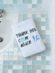 منشفة يد مطرزة مضحكة وإبداعية فائقة اللين مقاس 12 بوصة، هدية دعابة مناسبة للصديقة أو الزوجة، عيد الحب، ذكرى الزواج، رأس السنة، هدية مزحة، حفلة عزباء، ديكور الحمام، زينة عيد الميلاد - ازرق وابيض - مشاهدة 10