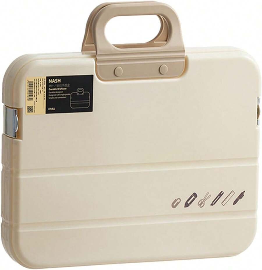 Caja De Almacenamiento De Carpetas De Papel A4 – Organizador De Documentos Portátil Con Cerradura, Estuche A Prueba De Polvo Para Almacenamiento  De Papel |   Bolsa De Archivo De Viaje Ligera - 1 - Ver 1