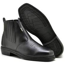 Men's Western Boots For Rodeo, Cowboy, Country, Horse Riding, Cowhide, Square Toe, Latex Sole - 黑鞭 - 查看 3