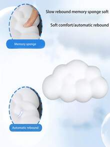 1pc Hot Selling New Purple & White Cloud Keyboard Hand Rest Memory Foam Silicone PU Leather Mouse Pad Wrist Rest Pad For Office Typing Anti-Slip Palm Rest