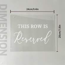 1pc "Reserved" Acrylic Signage For Wedding Ceremony, Reserved Seat Indicator - Multicolor - View 8