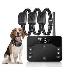 Wireless Electronic Fence, 2-In-1 Electronic Dog Fence And Remote Training Collar, Pet Fence System, Adjustable Vibration And Shock, IPX6 Waterproof Shock Collar, Suitable For Small, Medium And Large Dogs, Can Control 1/2/3 Dogs, Dog Training Equipment, Anti-Bark Device, Remote Dog Trainer - Black - View 9