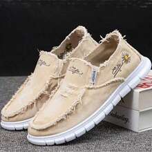 Four-Season Unisex Canvas Slip-On Shoe, Comfortable And Versatile, Low-Top, With A Soft Sole - Màu be - Xem 3