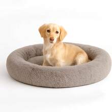 Cama para Mascotas Antiestres Redonda Esponjosa Cómoda Afelpada (Beige, Small) - Marrón claro - Ver 1