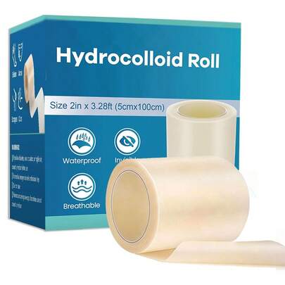 Hydrocolloid Roll For Scar Covering Patch Wound Care - Cut-To-Size, Waterproof Hydrocolloid Bandages Roll With Self-Adhesive, Ultra Absorbent & Flexible, 2in*3.28ft