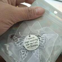 1pc Christmas Decoration, Christmas Tree Ornament, Alloy Butterfly Decor, Christmas Gift "A Piece Of My Heart Is In Heaven" Angel Wings Ornament, Christmas Party Decoration, Angel Wings Charm, Random Color Rope - Multicolor - View 19