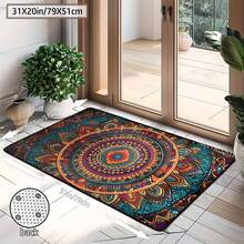 1pc Extra Large Bohemian Purple Mandala Area Rugs - Non-Slip Machine Washable Floor Rugs With Purple/Blue/Pink/Black/Teal Intricate Pattern, Durable Polyester & TPR Backing For Living Room, Bedroom, Home Decor - 樣式 4 - 查看 9