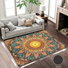 1pc Extra Large Bohemian Purple Mandala Area Rugs - Non-Slip Machine Washable Floor Rugs With Purple/Blue/Pink/Black/Teal Intricate Pattern, Durable Polyester & TPR Backing For Living Room, Bedroom, Home Decor - Kiểu 8 - Xem 13