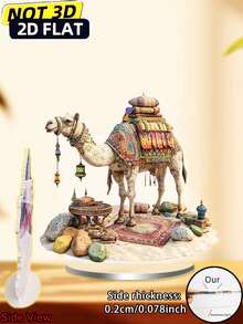 1 pieza Adorno clásico de camello exótico de acrílico - Decoración de escritorio para el hogar, la oficina y la tienda - Tema de cultura popular del desierto - Adorno versátil, adecuado para regalos festivos
