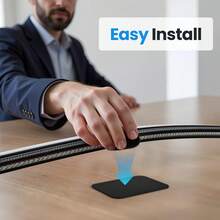 桌下线缆管理系统，[最多可容纳15根线缆][增强型线缆架]线缆收纳装置，可调节魔术贴绑带，可重复使用的线缆夹，桌下线缆夹 - 彩色 - 查看 7