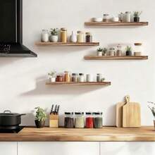 6 Pzs Repisas Flotantes de 50*15*2.5cm, Estantes Flotantes Soportar Hasta 15 kg, Repisas Flotantes de Pared, Estante de Almacenamiento Flotante Simple y Moderno para Sala, Baño, Dormitorio y Cocina(default) - Multicolor - Ver 3